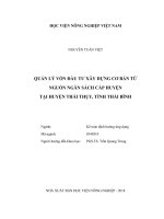 (Luận văn) quản lý vốn đầu tư xây dựng cơ bản từ nguồn ngân sách cấp huyện tại huyện thái thụy, tỉnh thái bình