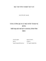 (Luận văn) tăng cường quản lý nhà nước về bảo vệ rừng trên địa bàn huyện tam đảo, tỉnh vĩnh phúc