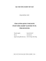 (Luận văn) tăng cường quản lý nhà nước về đất nông nghiệp tại huyện tứ kỳ, tỉnh hải dương