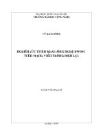 Luận văn nghiên cứu triển khai công nghệ dwdm trên mạng viễn thông điện lực