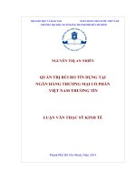 (Luận văn) quản trị rủi ro tín dụng tại ngân hàng thương mại cổ phần việt nam thương tín