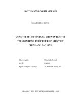 (Luận văn) quản trị rủi ro tín dụng cho vay hưu trí tại ngân hàng tmcp bưu điện liên việt chi nhánh bắc ninh