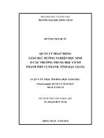 (Luận văn) quản lý hoạt động giáo dục hướng nghiệp học sinh ở các trường trung học cơ sở thành phố vị thanh, tỉnh hậu giang