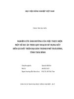 (Luận văn) nghiên cứu ảnh hưởng của việc thực hiện một số dự án theo quy hoạch sử dụng đất đến giá đất trên địa bàn thành phố thái bình, tỉnh thái bình