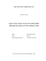 (Luận văn) quản lý dự án đâu tư hạ tầng nông thôn trên địa bàn thị xã từ sơn, tỉnh bắc ninh