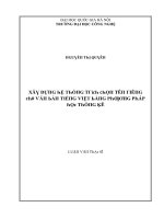 Luận văn xây dựng hệ thống trích chọn tên riêng cho văn bản tiếng việt bằng phương pháp học thống kê