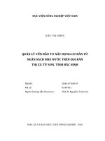 (Luận văn) quản lý vốn đầu tư xây dựng cơ bản từ ngân sách nhà nước trên địa bàn thị xã từ sơn, tỉnh bắc ninh
