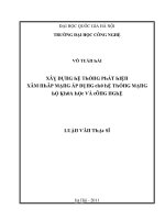 Luận văn xây dựng hệ thống phát hiện xâm nhập mạng áp dụng cho hệ thống mạng bộ khoa học và công nghệ