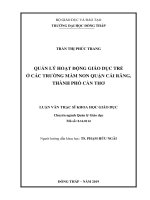 (Luận văn) quản lý hoạt động giáo dục trẻ ở các trường mầm non quận cái răng, thành phố cần thơ