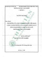 Ảnh hưởng của chặt nuôi dưỡng đến tiểu hoàn cảnh và sinh trưởng của lâm phần thông mã vĩ (pinus massoniana lamb) tại núi luốt trường đại học lâm nghiệp