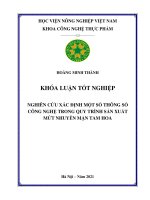Khóa luận tốt nghiệp nghiên cứu xác định một số thông số công nghệ trong quy trình sản xuất mứt nhuyễn mận tam hoa