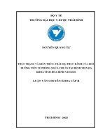 Thực trạng và kiến thức, thái độ, thực hành của điều dưỡng viên về phòng ngừa chuẩn tại bệnh viện đa khoa tỉnh hòa bình năm 2021