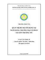 (Luận văn) quản trị rủi ro tín dụng tại ngân hàng thương mại cổ phần sài gòn thương tín