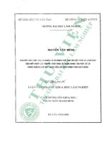 Nghiên cứu hiện trạng quản lý sử dụng đất đai và đặc tính lý, hóa học của đất dưới các trạng thái thực bì khác nhau tại một số xã vùng phòng hộ rất xung yếu hồ thủy điện hòa bình