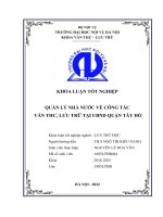 (Luận văn) quản lý nhà nước về công tác văn thư, lưu trữ tại ubnd quận tây hồ