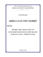 Khóa luận tốt nghiệp tìm hiểu thực trạng công tác đăng kí biến động đất đai trên địa bàn huyện lục ngạn tỉnh bắc giang