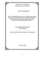 Quản lý giáo dục quản lý bồi dưỡng năng lực tổ chức hoạt động giáo dục cho giáo viên ở các trường mầm non tư thục huyện bình giang, tỉnh hải dương đáp ứng yêu cầu đổi mới giáo dục (klv02843)