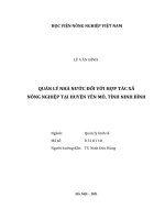 Khóa luận tốt nghiệp quản lý nhà nước đối với hợp tác xã nông nghiệp tại huyện yên mô, tỉnh ninh bình