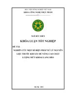 Khóa luận tốt nghiệp nghiên cứu một số biện pháp xử lý nguyên liệu trước khi sấy để nâng cao chất lượng mứt khoai lang dẻo