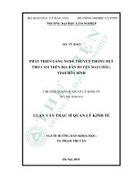 Phát triển làng nghề truyền thống dệt thổ cẩm trên địa bàn huyện mai châu, tỉnh hòa bình