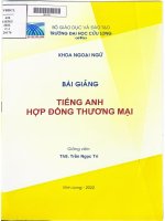 Bài giảng tiếng anh hợp đồng thương mại   giảng viên ths  trần ngọc trí