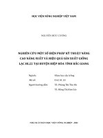 Khóa luận tốt nghiệp nghiên cứu một số biện pháp kỹ thuật nâng cao năng suất và hiệu quả sản xuất giống lạc hl22 tại huyện hiệp hòa tỉnh bắc giang