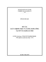 Luận văn chất lượng dịch vụ hành chính công tại sở tài chính hà nội