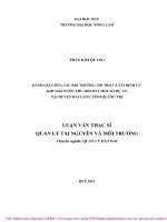 (Luận văn) đánh giá công tác bồi thường, hỗ trợ và tái định cư khi nhà nước thu hồi đất một số dự án tại huyện hải lăng, tỉnh quảng trị