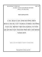 KIẾN THỨC, THÁI ĐỘ VỀ BÁO CÁO  SỰ CỐ Y KHOA VÀ MỘT SỐ YẾU TỐ LIÊN QUAN CỦA NHÂN VIÊN Y TẾ