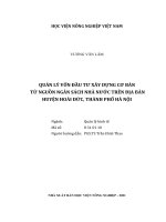 Luận văn thạc sĩ quản lý vốn đầu tư xây dựng cơ bản từ nguồn vốn ngân sách nhà nước trên địa bàn huyện hoài đức, thành phố hà nội