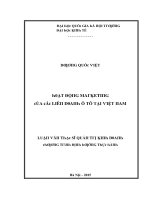 Luận văn hoạt động marketing của các liên doanh ô tô tại việt nam