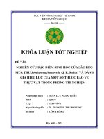 Khóa luận tốt nghiệp nghiên cứu đặc điểm sinh học của sâu keo mùa thu spodoptera frugiperda (j e smith) và đánh giá hiệu lực của một số thuốc bảo vệ thực vật trong phòng thí nghiệm