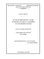 Sự chuyển biến kinh tế   xã hội xã trƣờng yên (hoa lƣ, ninh bình) từ năm 1986 đến năm 2018