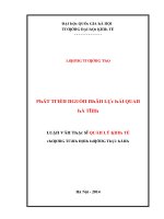 Luận văn phát triển nguồn nhân lực hải quan hà tĩnh