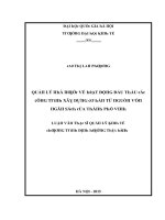 Luận văn quản lý nhà nước về hoạt động đấu thầu các công trình xây dựng cơ bản từ nguồn vốn ngân sách của thành phố vinh