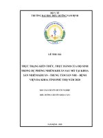 (Luận văn) thực trạng kiến thức, thực hành của hộ sinh trong dự phòng nhiễm khuẩn sau mổ tại khoa sản nhiễm khuẩn   trung tâm sản nhi – bệnh viện đa khoa tỉnh phú thọ năm 2020