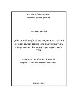 Luận văn quản lý nhà nước về hoạt động khai thác và sử dụng thông tin tư liệu khí tượng thủy văn tại trung tâm tư liệu khí tượng thủy văn