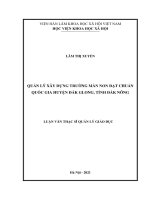 (Luận văn) quản lý xây dựng trường mần non đạt chuẩn quốc gia huyện đắk glong, tỉnh đắk nông