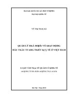 Luận văn quản lý nhà nước về hoạt động đấu thầu trang thiết bị y tế ở việt nam
