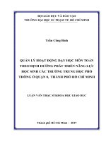 (Luận văn) quản lý hoạt động dạy học môn toán theo định hướng phát triển năng lực học sinh các trường trung học phổ thông ở quận 8, thành phố hồ chí minh