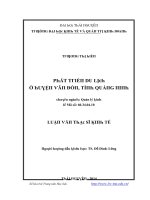 Luận văn phát triển du lịch ở huyện vân đồn tỉnh quảng ninh