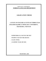 A study on english accents ò third year english máo at hong duc university, thanh hoa, vietnam