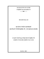 Luận văn quản lý đào tạo nghề cho phát triển kinh tế xã hội hà giang