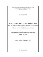 (Luận văn) tổ chức và hoạt động của toà gia đình và người chưa thành niên theo luật tổ chức toà án nhân dân năm 2014 từ thực tiễn tỉnh thanh hoá