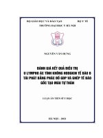 Đánh giá kết quả điều trị u lympho ác tính không Hodgkin tế bào B tái phát bằng phác đồ GDP và ghép tế bào gốc tạo máu tự thân