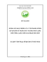 Luận văn đánh giá hoạt động của văn phòng đăng ký quyền sử dụng đất thành phố lạng sơn tỉnh lạng sơn giai đoạn 2013 2015
