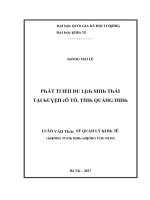 Luận văn phát triển du lịch sinh thái tại huyện cô tô tỉnh quảng ninh