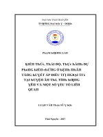 Luận văn kiến thức thái độ thực hành dự phòng biến chứng ở bệnh nhân tăng huyết áp điều trị ngoại trú tại huyện ân thi tỉnh hưng yên và một số yếu tố liên quan