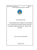 (Luận văn) thay đổi kiến thức về bệnh tay chân miệng của các bà mẹ có con dưới 5 tuổi sau giáo dục sức khỏe tại bệnh viện phụ sản   nhi đà nẵng, năm 2018
