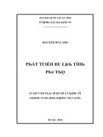 Luận văn phát triển du lịch tỉnh phú thọ